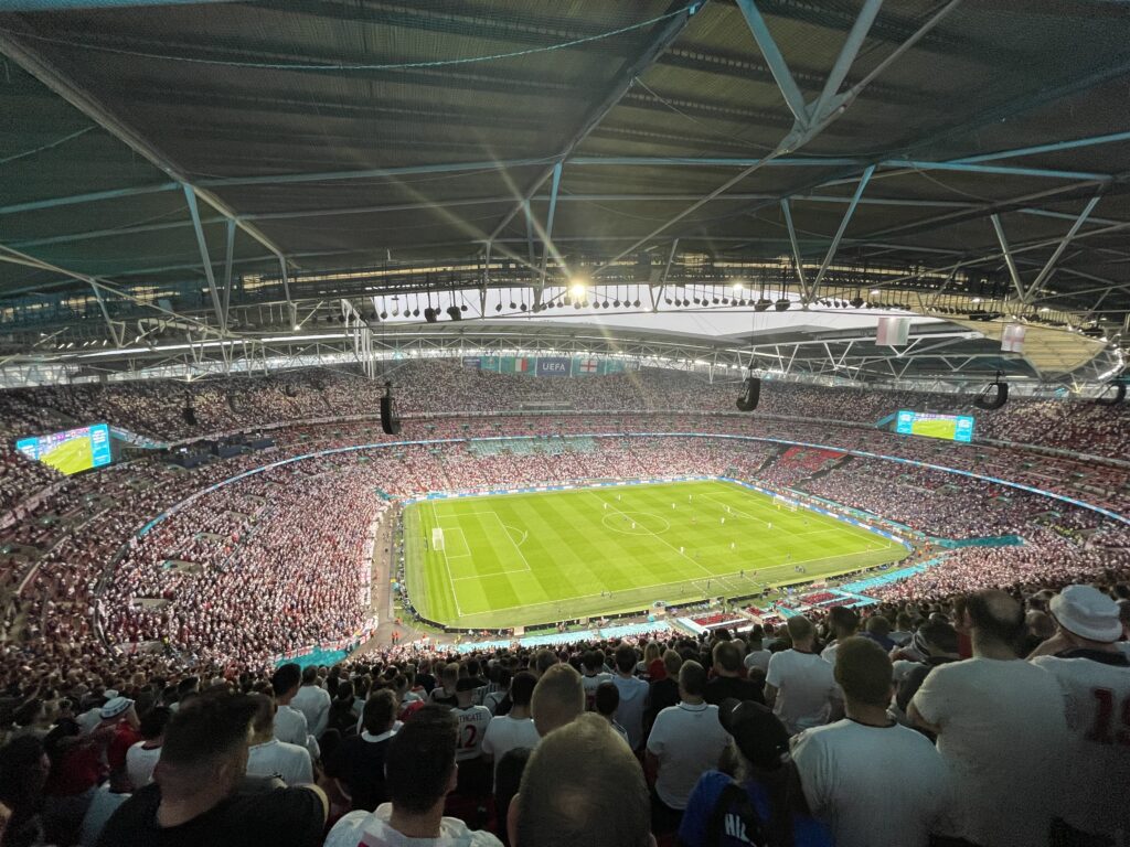 View of the Wembley pitch during the Euro 2020 final